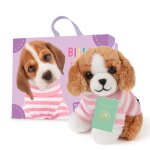 Peluche chien billie le beagle avec valise, passeport et stickers mini peluche 8 cm multicolor