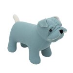 Peluche chien bulldog en coton blue - green