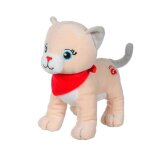 Peluche - peluche chien fun kitties sonore, beige foulard rouge - 17 cm rouge