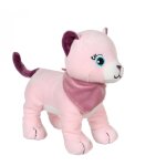 Peluche - peluche chien fun kitties sonore, rose foulard parme - 17 cm rose