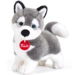 Peluche chien husky 21 cm gris