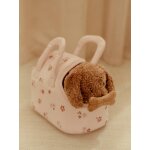 Peluche chien jackie en sac rose