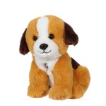 Peluche - peluche chien mimi dogs sonore marron clair et marron fonc� - 18 cm marron