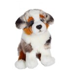 Peluche - chiens ralistes assis, berger australien 25 cm blanc
