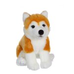 Peluche - chiens ralistes assis, shiba 25 cm orange