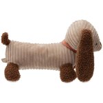 Peluche chien ultra douce pour b�b� doudou � c�liner d�s la naissance marron, beige, noir