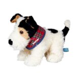 Peluche chiot fox terrier boomer blanc et noir Peluche chiot fox terrier boomer blanc et noir
