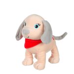 Peluche chiot - fun puppies sonores, beige foulard rouge rouge