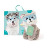 Peluche chiot wolfie le malamute avec valise, passeport et stickers mini husky en peluche 8 cm multicolor ...
