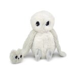 Peluche chouette polaire maman 24 cm et son b�b� blanc