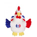 Peluche coq bleu, blanc, rouge fff football - 25 cm blanc