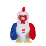 Peluche coq sonore - f�d�ration fran�aise de rugby (ffr) - peluche officielle 24 cm assis rouge