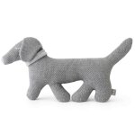Peluche en coton bio doudou chien teckel gris