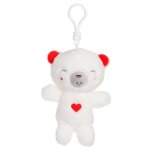 Peluche - cuty love porte - cl�s en peluche 10 cm - ours blanc