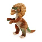 Peluche dino diloplosaure 26cm 100% recycle marron