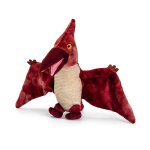 Peluche dino ptrodactyle 26cm 100% recycle rouge