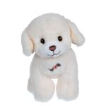 Peluche - dogz & kats sonores 18 cm - chien blanc