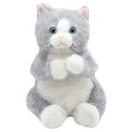 Peluche doudou chat ultra douce pour enfant milo gris clair