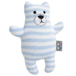 Peluche doudou ourson en coton tricot� bleu
