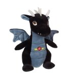 Peluche - peluche dragon sonore, noir 17 cm noir