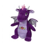 Peluche - peluche dragon sonore, violet 17 cm violet