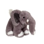 Peluche lphant debout 24 cm gris