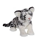 Peluche - fauve allong� 30 cm - tigre blanc noir