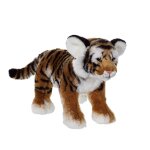 Peluche - fauve allong� 30 cm - tigre brun noir