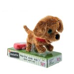 Peluche filoguid�e chien noisette marche avec moi ! marron