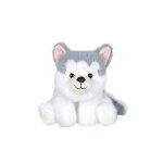 Peluche - peluche floppy choopy husky gris et blanc 22 cm blanc