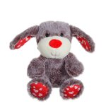 Peluche - peluche fluffy love - chien marron - 14 cm marron