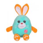 Peluche - funny eggs sonores 15 cm - lapin bleu et orange bleu