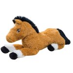 Peluche géante cheval lucky - made in france marron et noir Peluche géante cheval lucky - made in france marron et noir