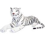 Peluche gante tigre blanc blanc