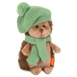 Peluche h�risson avec b�ret vert 18 cm brown