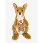 Peluche kangourou avec b�b� 30 cm teddy hermann marron