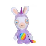 Peluche - lapins crtins licorne - lapicorne mauve sonore - 18 cm blanc