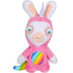 Peluche lapins cr�tins licorne - lapicorne rose sonore - 18 cm blanc