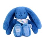 Peluche lapin fleurette 25 cm bleu Peluche lapin fleurette 25 cm bleu