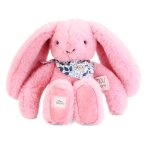 Peluche lapin fleurette 25 cm rose
