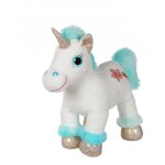 Peluche - peluche lica bella sonore, blanche et turquoise 22 cm bleu