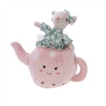 Peluche lili la souris dans sa th�i�re rose