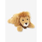 Peluche lion allong� 33 cm teddy hermann jaune d'or