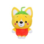 Peluche - peluche little corgi cuties 20 cm : chien corgi - fraise jaune