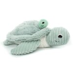 Peluche maman b�b� tortue vert