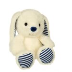 Peluche - peluche les marini�res - lapin blanc rayures bleues - 24 cm bleu