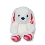 Peluche - les marini�res - lapin blanc rayures rouges - 24 cm rouge