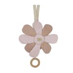 Peluche musicale fleur en coton bio rosa