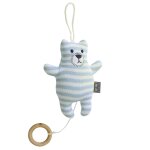 Peluche musicale ourson en coton bleu