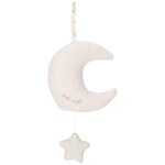 Peluche musicale � suspendre lune et �toile newborn blanc